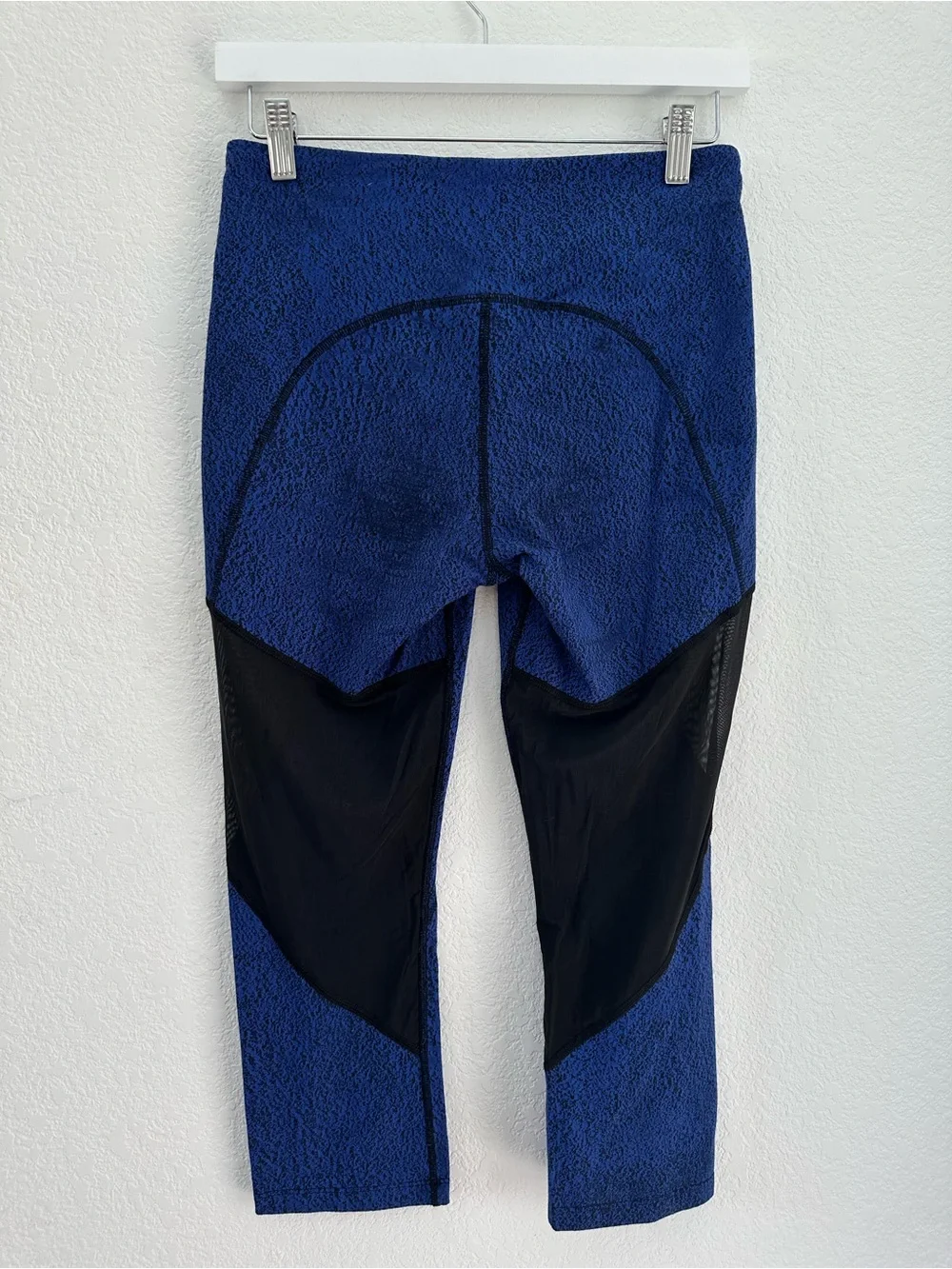 Lululemon Rush Hour 21 Crop Leggings Sapphire Blue Black Spray Jacquard Mesh 8